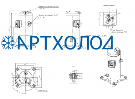 Компрессор спиральный RCM15E5LB7CA (141R8657) Ридан Компрессор спиральный RCM15E5LB7CA (141R8657) Ридан