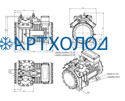 Компрессор поршневой R4C12E4K (HBP) Ридан Компрессор поршневой R4C12E4K (HBP) Ридан