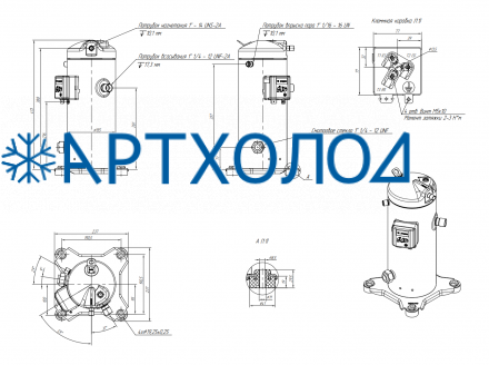 Компрессор спиральный RCL05E4LT9CA (141R9745) Ридан Компрессор спиральный RCL05E4LT9CA (141R9745) Ридан