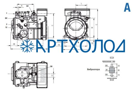 Компрессор A1.5-8Y (R-404A, R-507, R-134a, R-407C MBP) Frascold Компрессор A1.5-8Y (R-404A, R-507, R-134a, R-407C MBP) Frascold