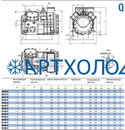 Компрессор Q5-25.1Y (R-404A, R-507, R-134a, R-407C MBP) Frascold