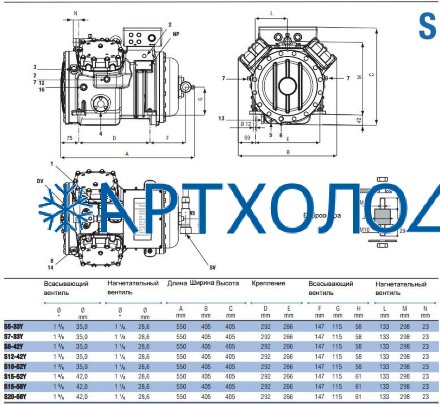 Компрессор S5-33Y (R-404A, R-507, R-134a, R-407C LBP) Frascold